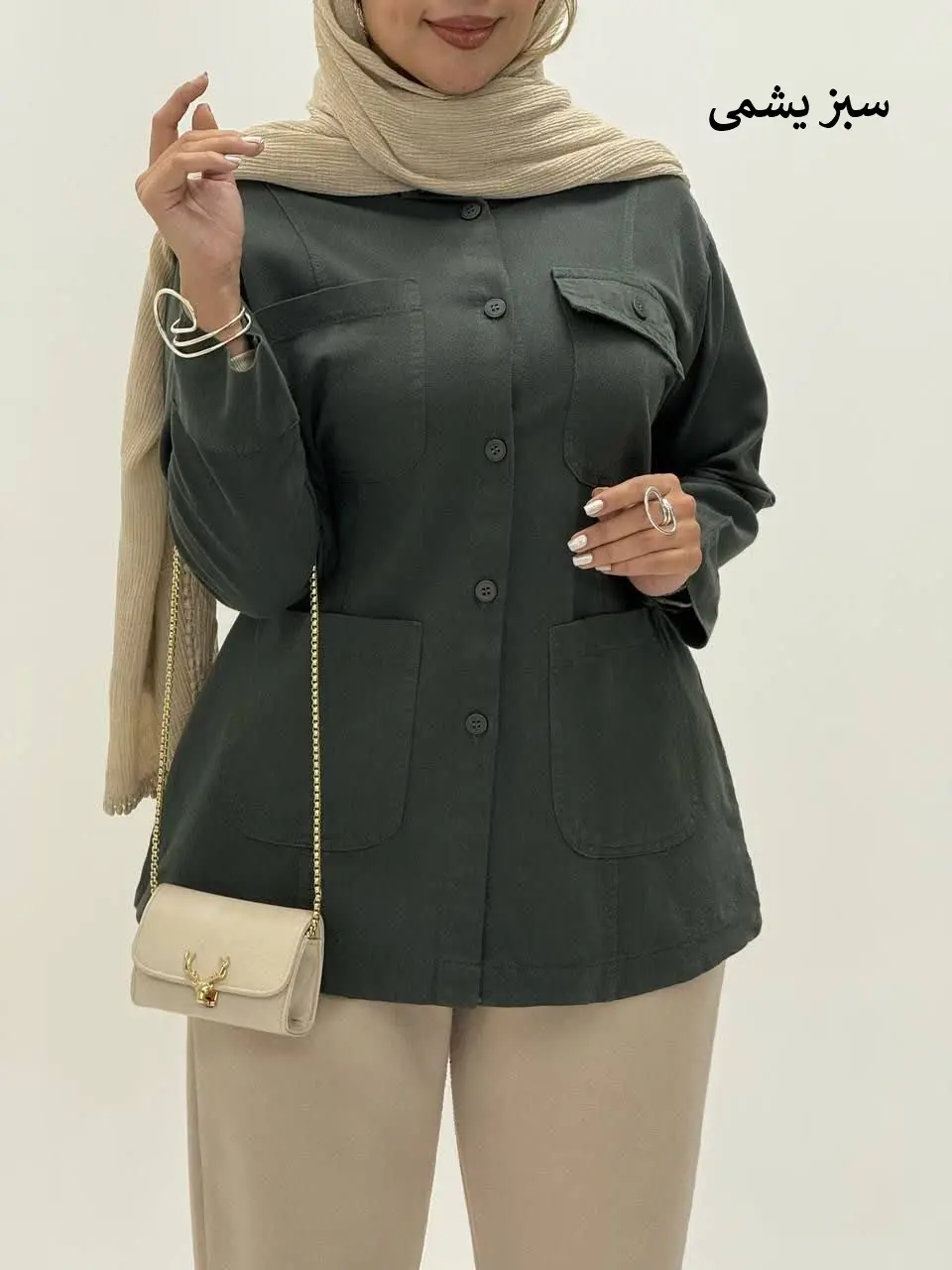 3696-مانتو کتان نیکان ( ایراددار )